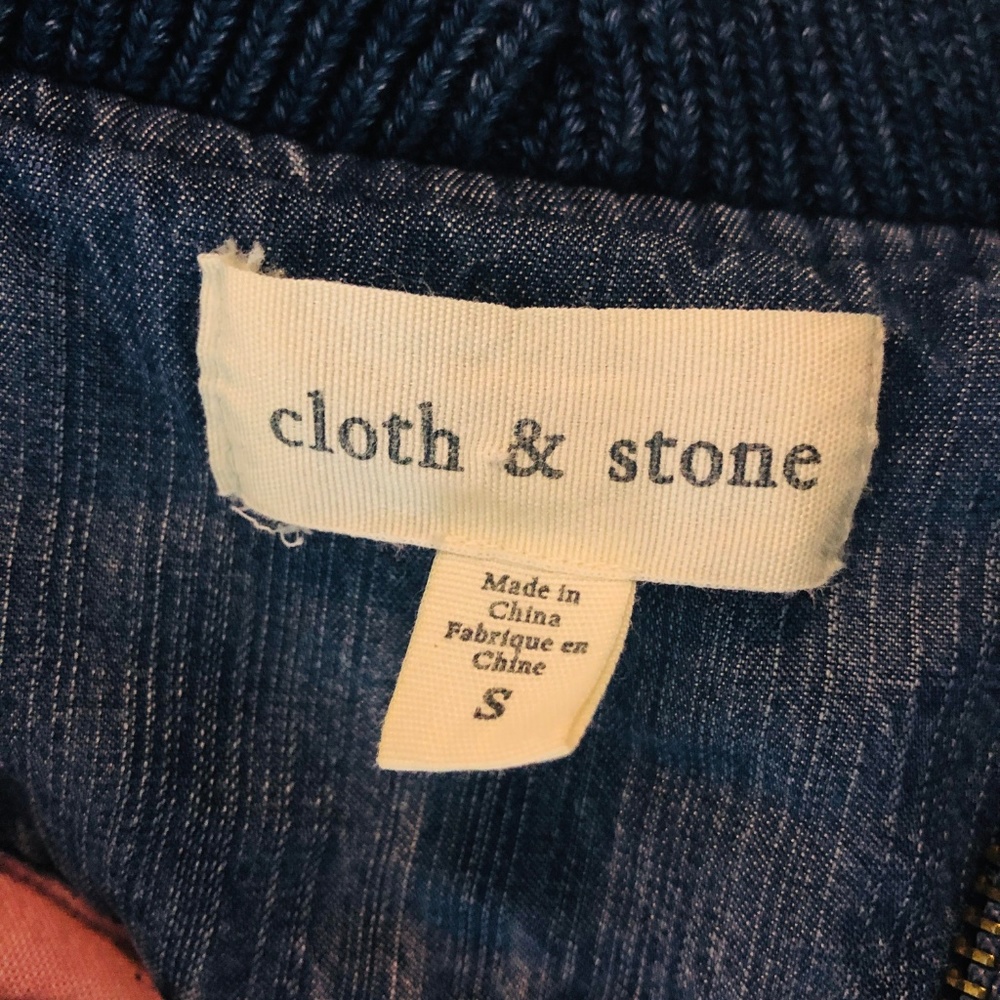 Cloth & Stone Quilted Denim Jean Chambray Bomber - Picture 8 of 8
